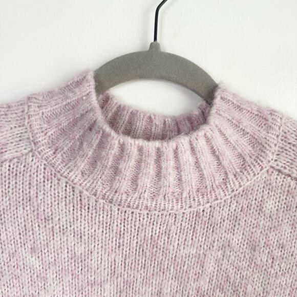 Ann Taylor Wool Blend Mock Neck Fuzzy Sweater Pink Preppy Lagenlook Feminine S - Picture 2 of 15